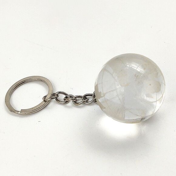 Vintage Mini Etched Glass Desk Globe & Matching Keychain - Picture 7 of 8